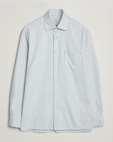 Kiton Cotton Flannel Sport Shirt Light Blue – Blau