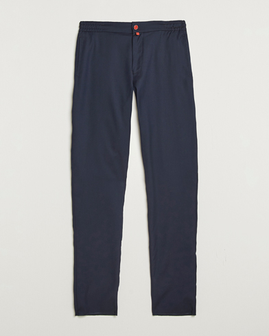 Kiton Wool Stretch Drawstring Pants Navy – Blau