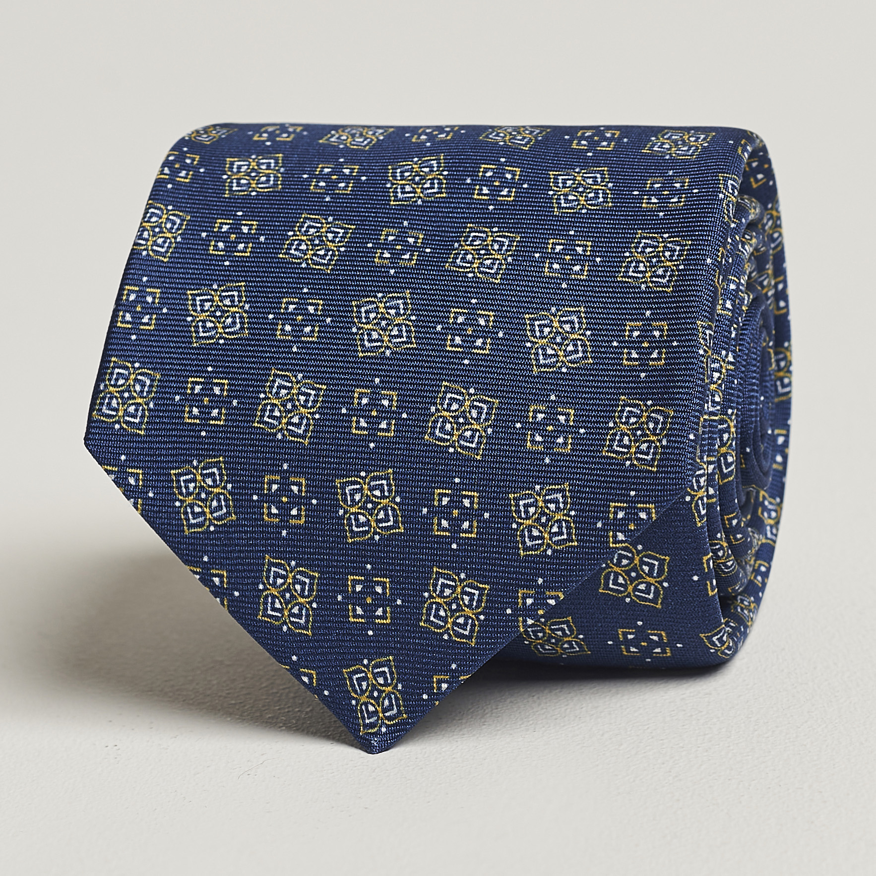 Kiton Printed Silk Tie Navy Bei Careofcarl De