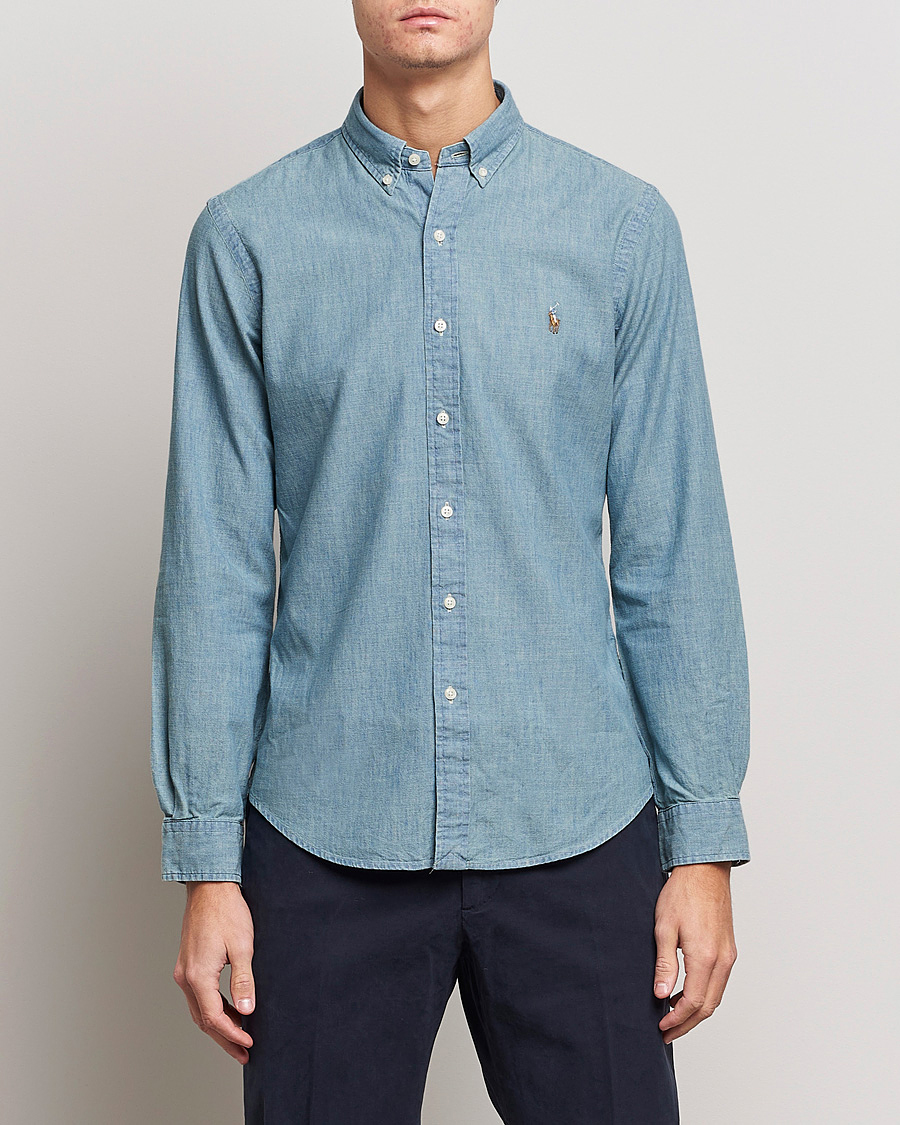 Herren | Preppy Authentic | Polo Ralph Lauren | Slim Fit Chambray Shirt Washed