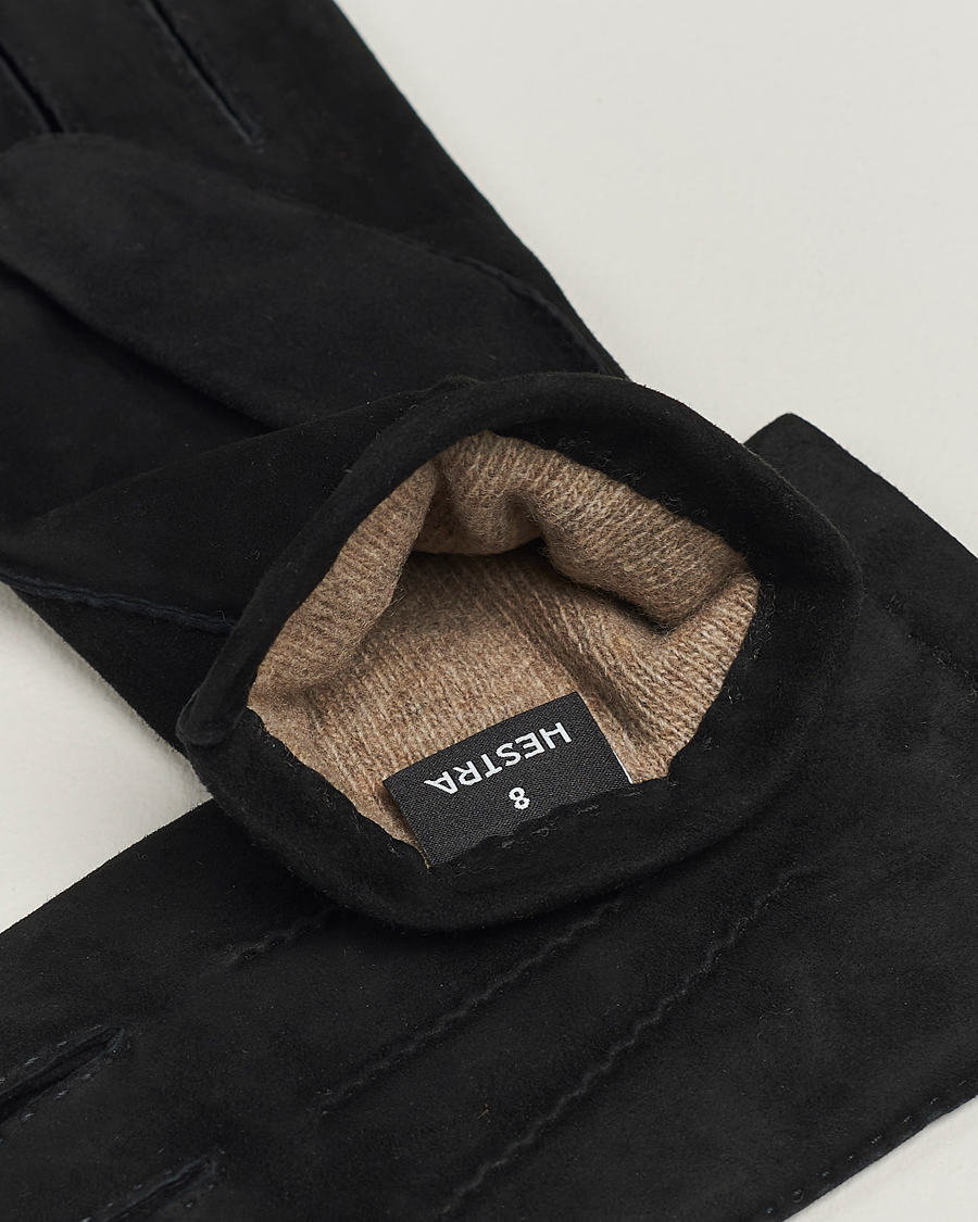 Herren |  | Hestra | Arthur Wool Lined Suede Glove Black