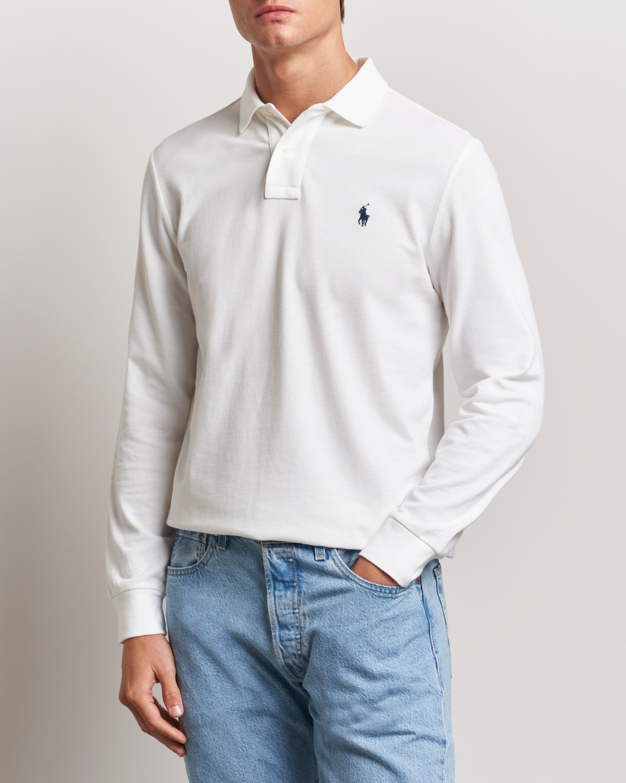 Herren |  | Polo Ralph Lauren | Custom Slim Fit Long Sleeve Polo White