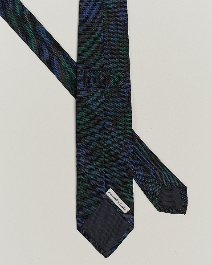 Herren | Accessoires | Drake\'s | Silk Fine Grenadine Handrolled 8 cm Tie Blackwatch