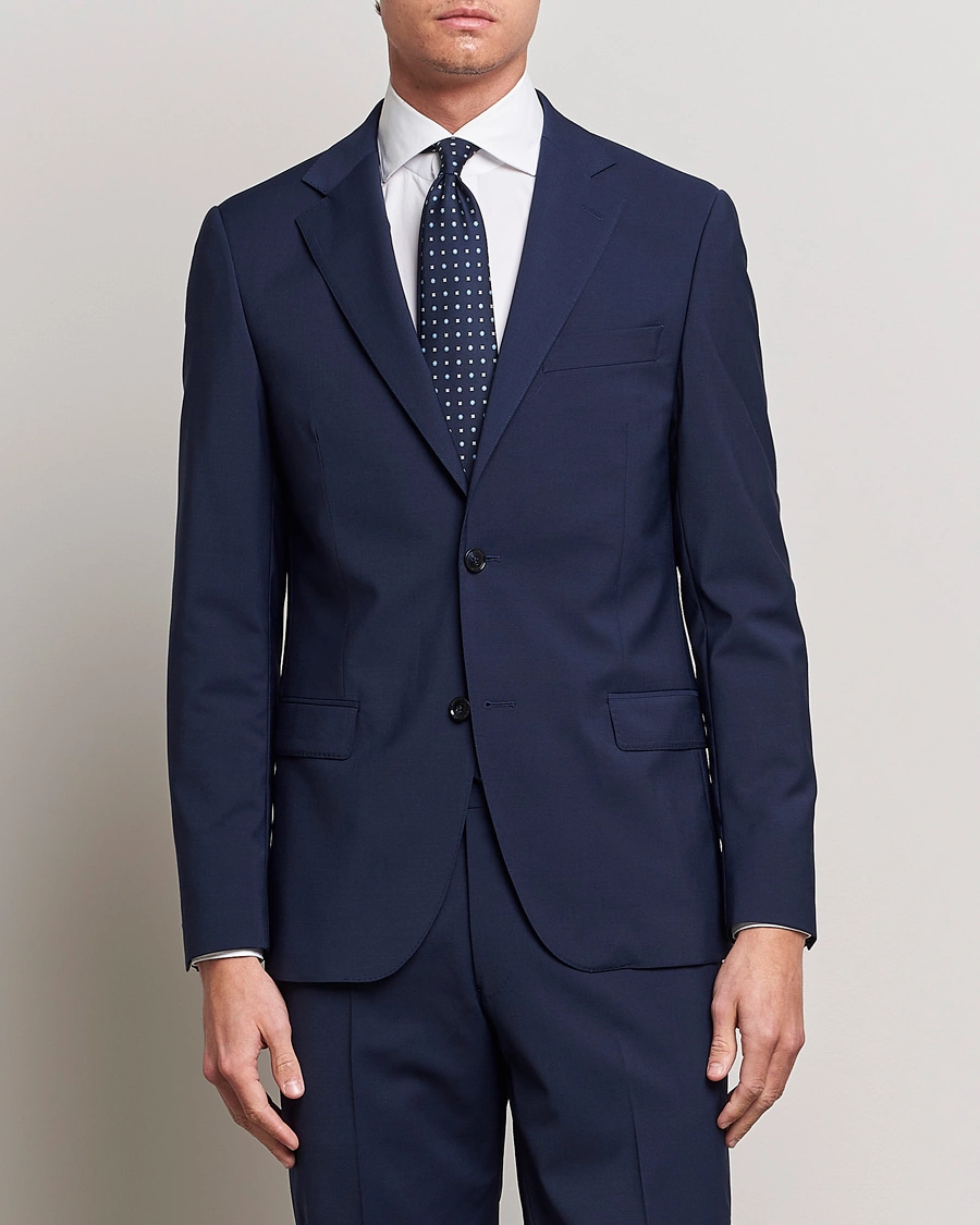 Herren | Kleidung | Oscar Jacobson | Edmund Wool Stretch Blazer Blue