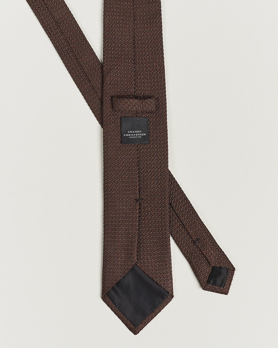 Herren | Amanda Christensen | Amanda Christensen | Silk Grenadine 8 cm Tie Brown