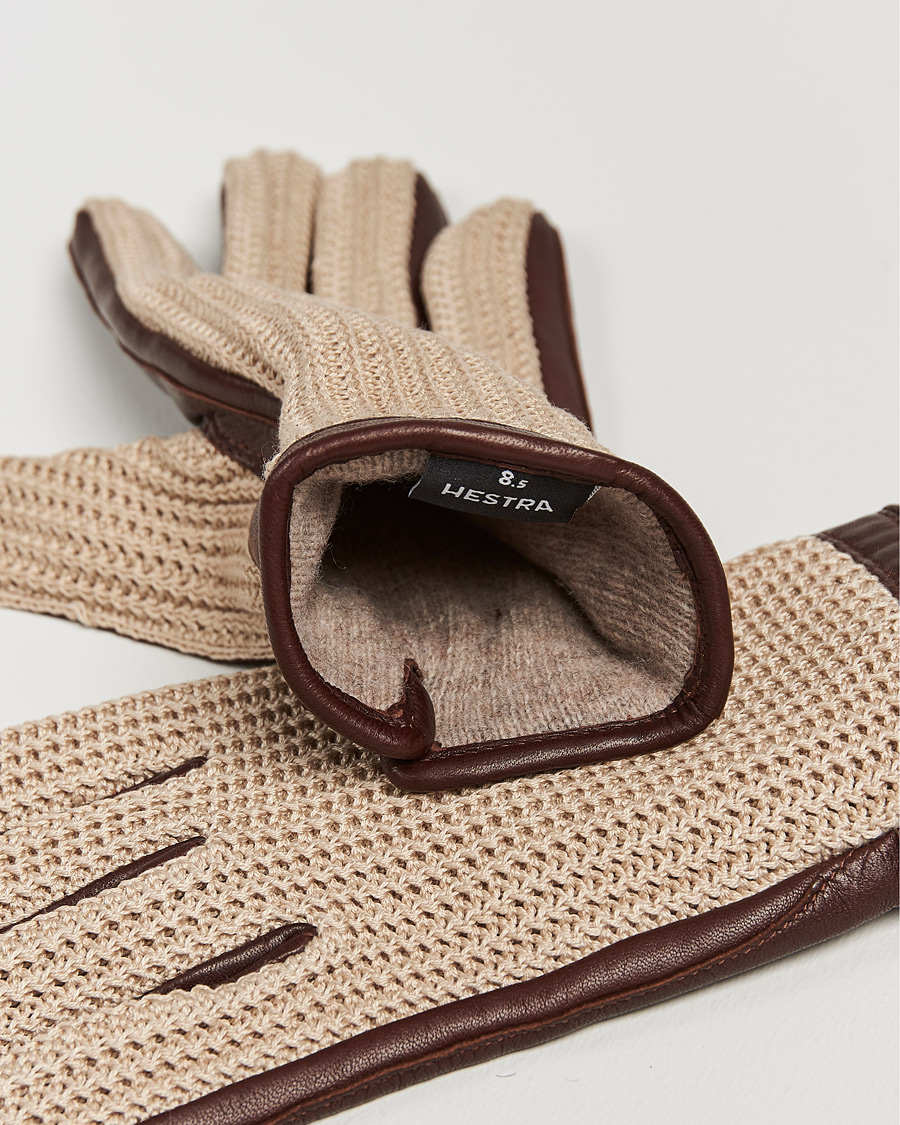 Herren |  | Hestra | Adam Crochet Wool Lined Glove Chestnut/Beige