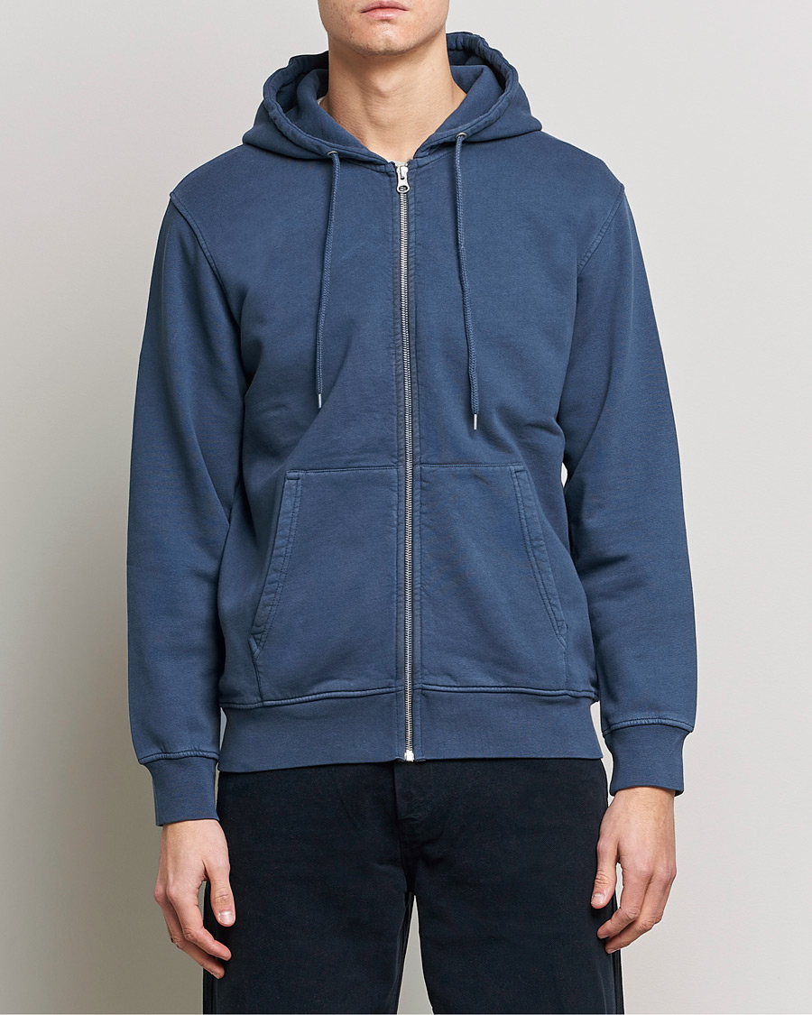 Herren | Kapuzenpullover | Colorful Standard | Classic Organic Full Zip Hood Petrol Blue