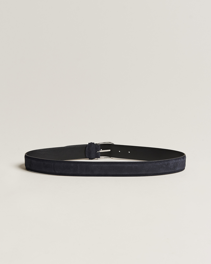 Herren | Anderson's | Anderson\'s | Suede 3,5 cm Belt Navy