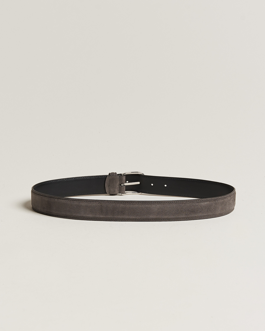 Herren | Schlichte Gürtel | Anderson\'s | Suede 3,5 cm Belt Grey