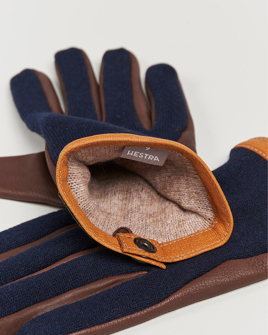 Herren |  | Hestra | Deerskin Wool Tricot Glove Blue/Brown