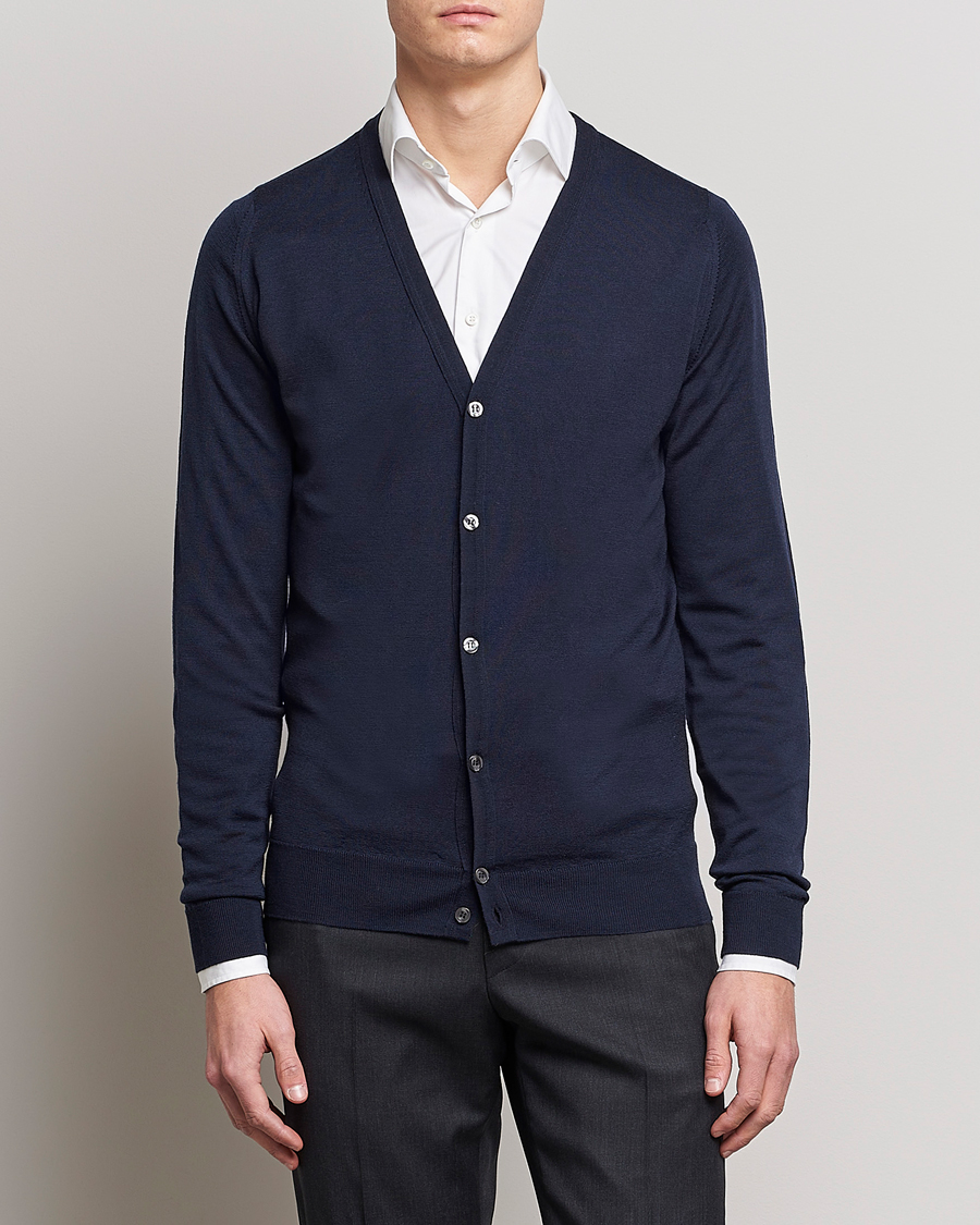 Herren |  | John Smedley | Petworth Extra Fine Merino Cardigan Midnight