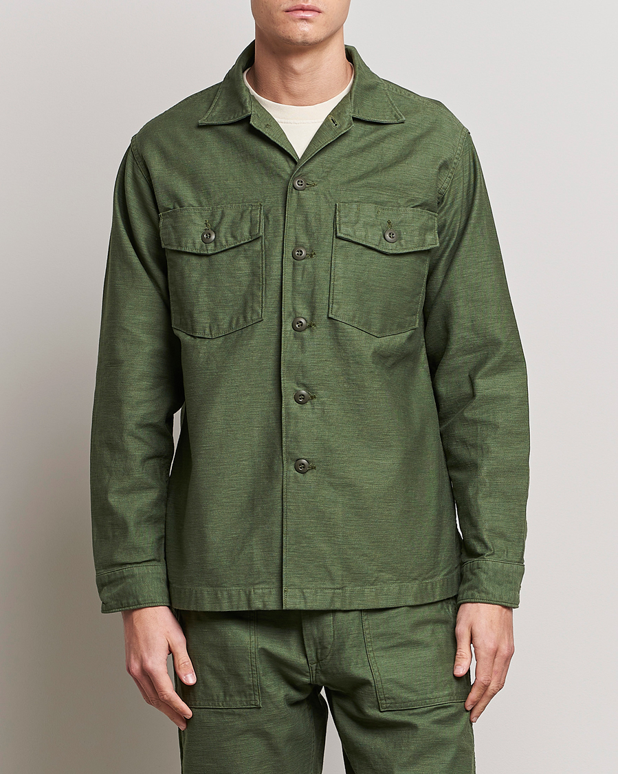 Herren | orSlow | orSlow | Cotton Sateen US Army Overshirt Green