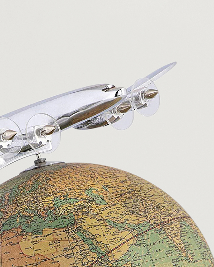 Herr | Dekoration | Authentic Models | On Top Of The World Globe and Plane Silver