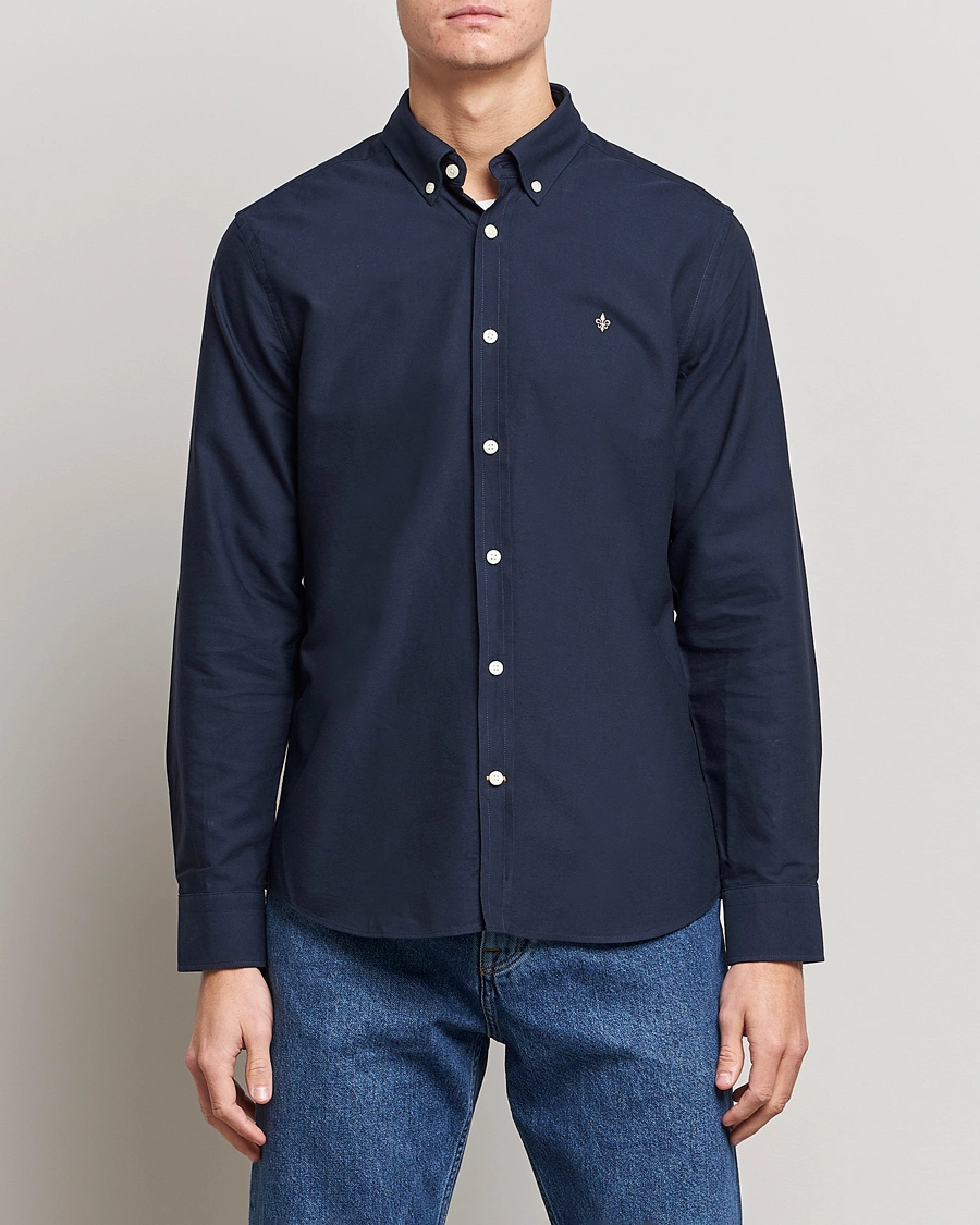 Herren | Morris | Morris | Oxford Button Down Cotton Shirt Navy