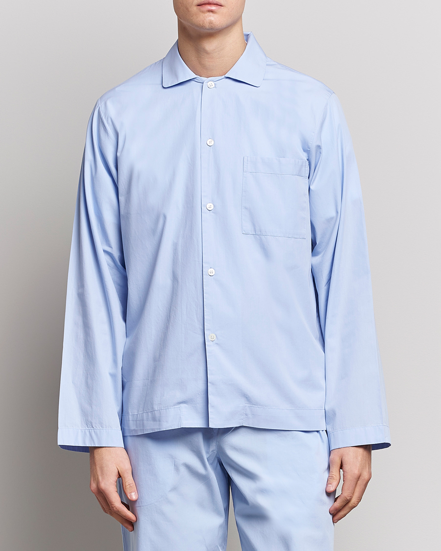 Herren | Schlafanzüge & Bademäntel | Tekla | Poplin Pyjama Shirt Light Blue