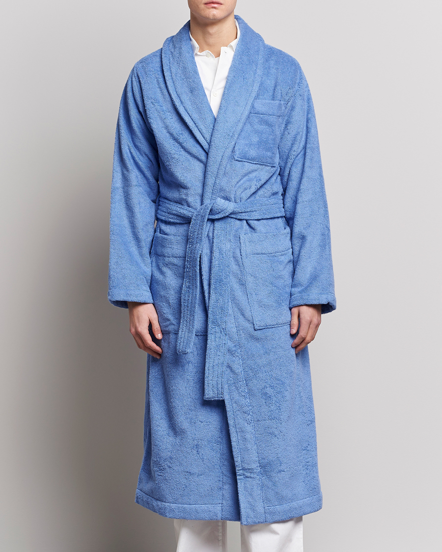 Herren | Morgenmantel | Tekla | Organic Terry Classic Bathrobe Clear Blue