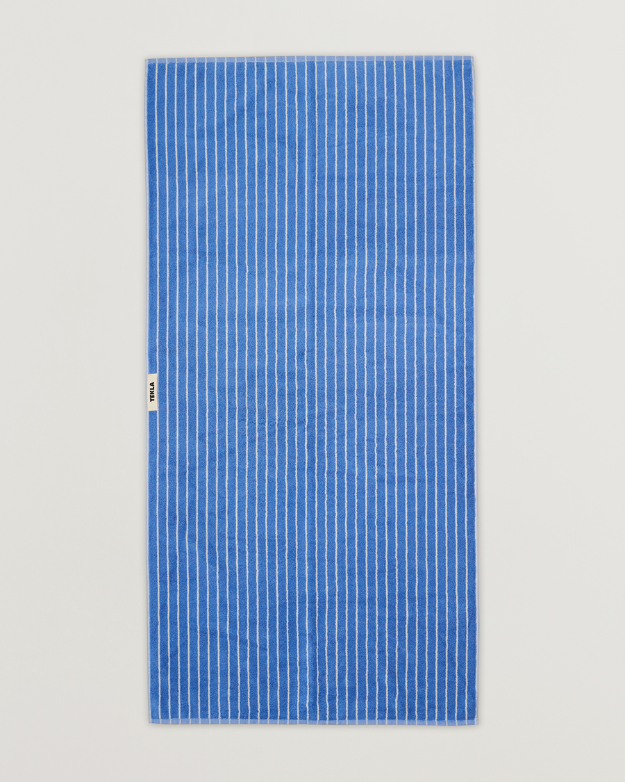 Herren |  | Tekla | Organic Terry Bath Towel Clear Blue Stripes