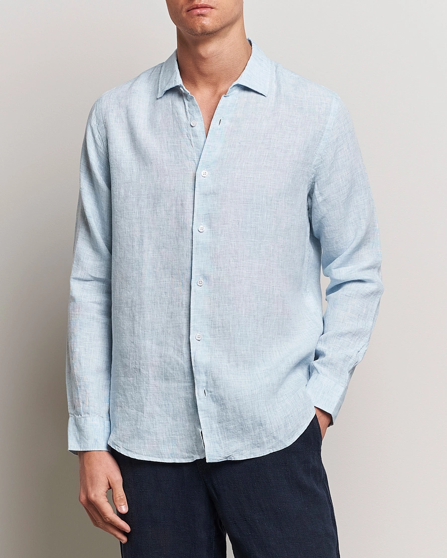 Herren |  | Orlebar Brown | Giles Linen CLS Shirt Pale Blue/White