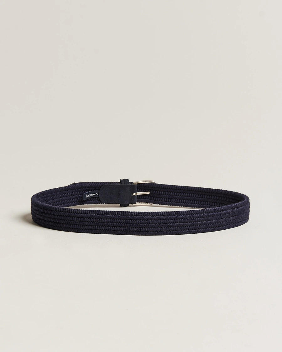 Herren | Geflochtene Gürtel | Anderson\'s | Braided Wool Belt Navy