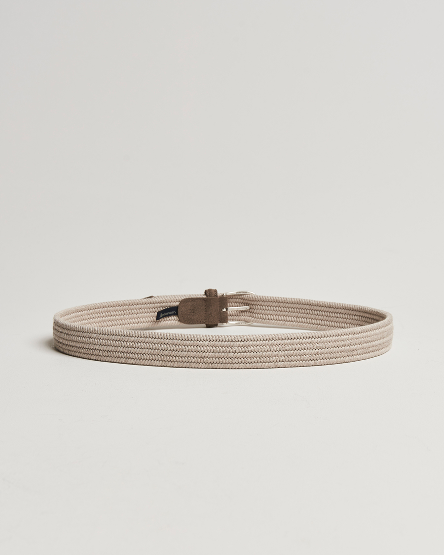 Herren | Gürtel | Anderson's | Braided Wool Belt Beige