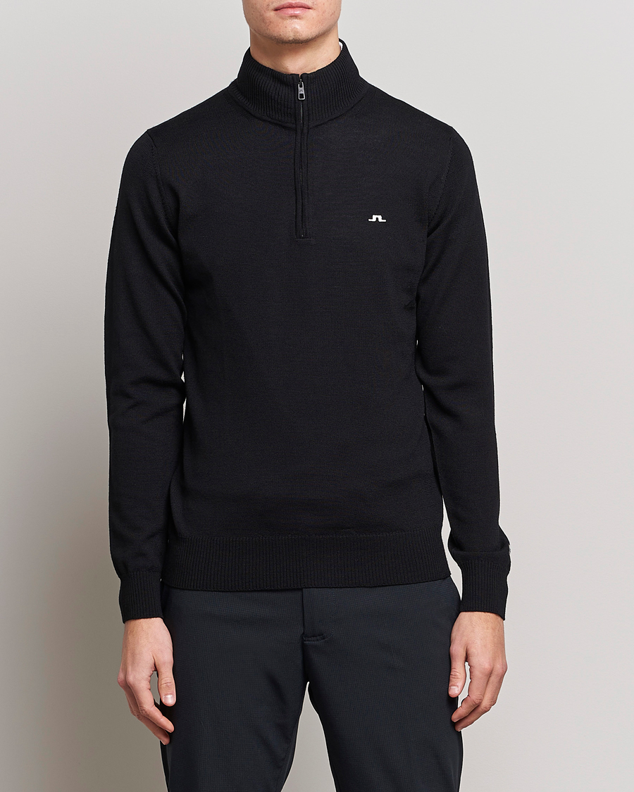 Herren | J.Lindeberg | J.Lindeberg | Kian Tour Merino Half Zip Black