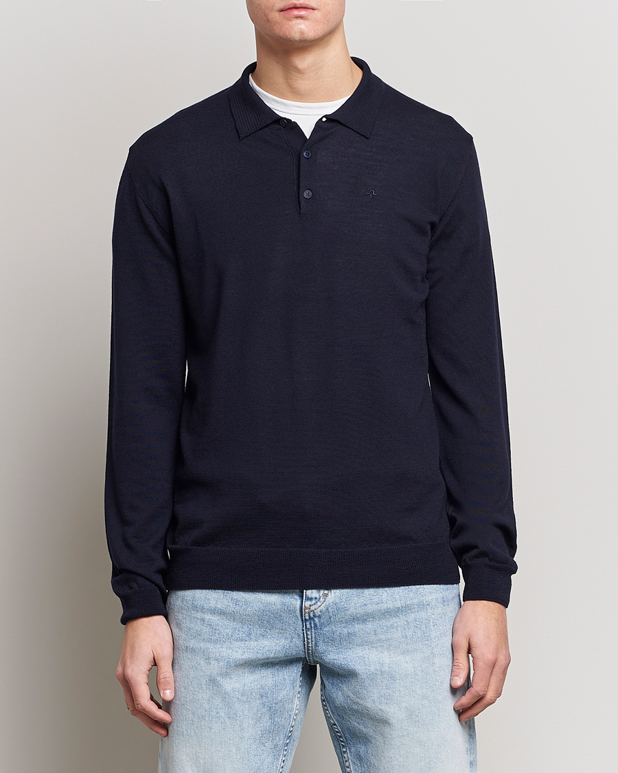 Herren |  | J.Lindeberg | Noel Light Merino Polo Shirt Navy