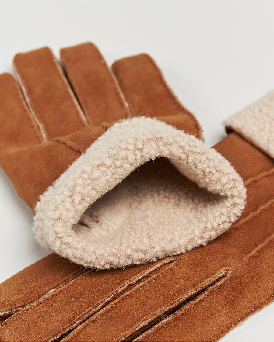 Herren |  | Hestra | Bernard Lambskin Suede Glove Cognac