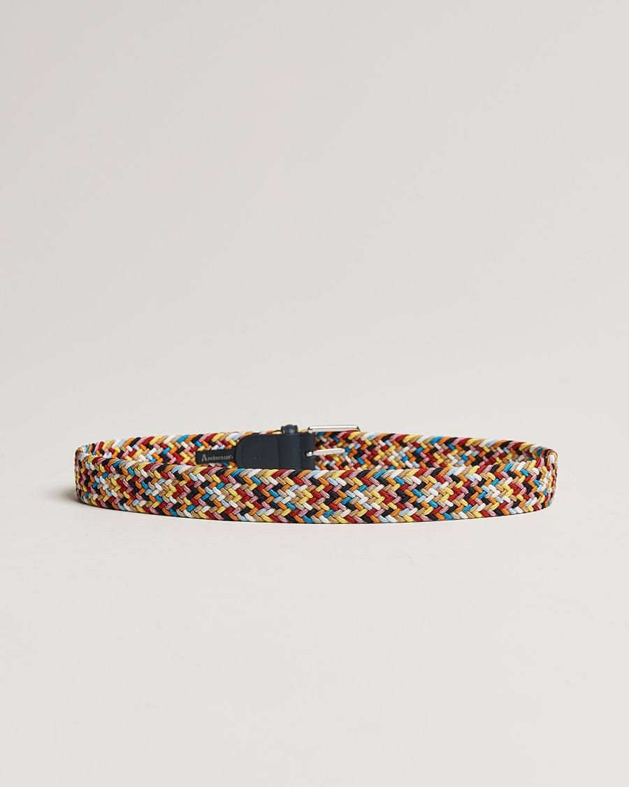 Herren | Italian Department | Anderson's | Stretch Woven 3,5 cm Belt Multi