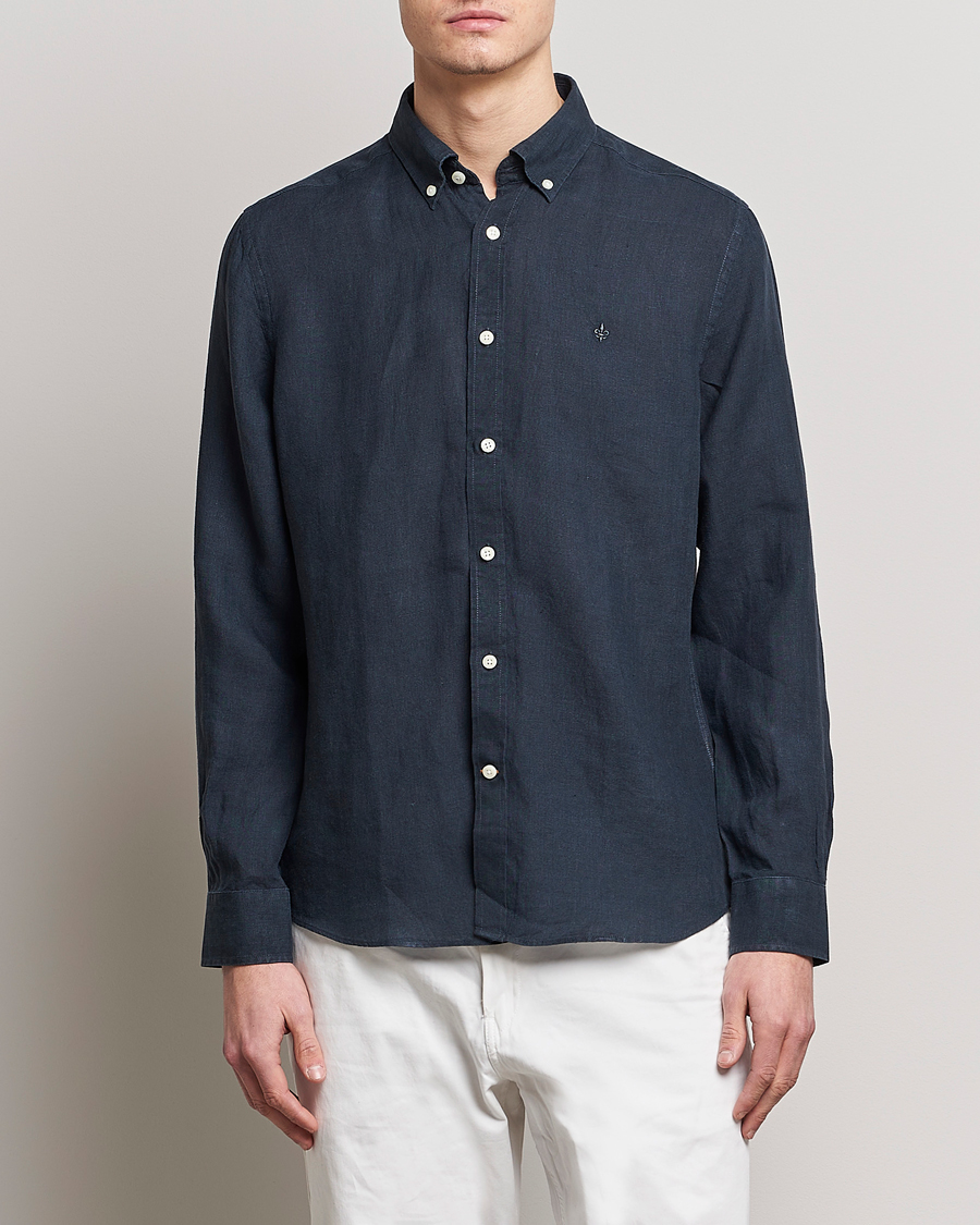 Herren | Morris | Morris | Douglas Linen Button Down Shirt Navy