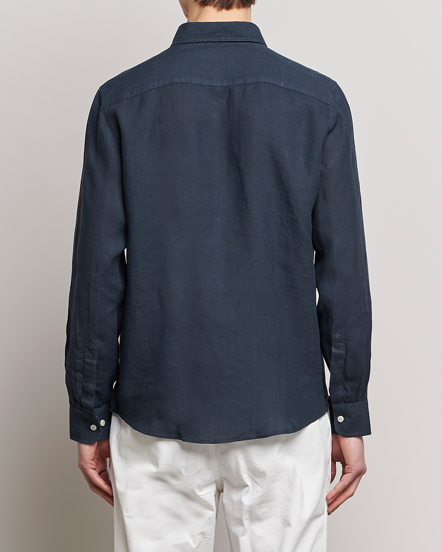 Herren | Hemden | Morris | Douglas Linen Button Down Shirt Navy