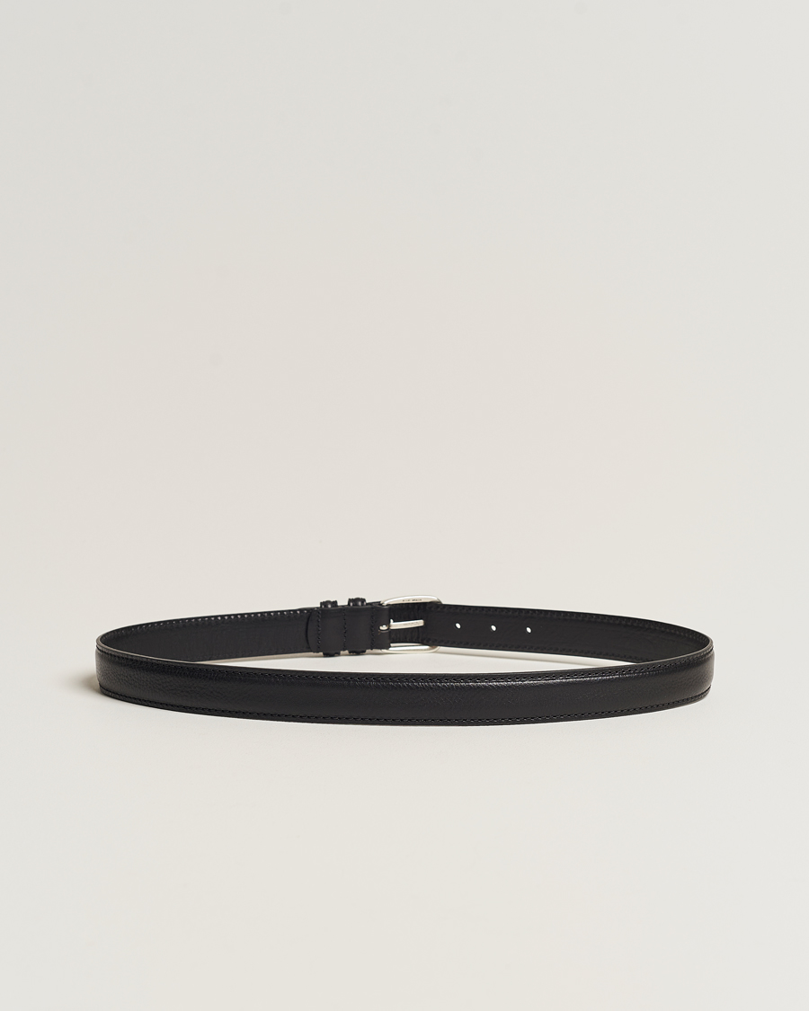Herren | Schlichte Gürtel | Anderson\'s | Grained Leather Belt 3 cm Black