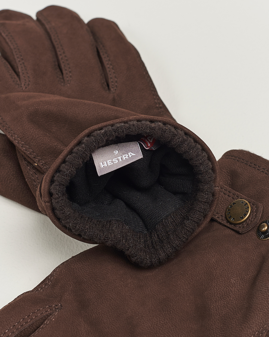 Herren | Hestra | Hestra | Bergvik Fleece Liner Buckle Nubuck Glove Espresso