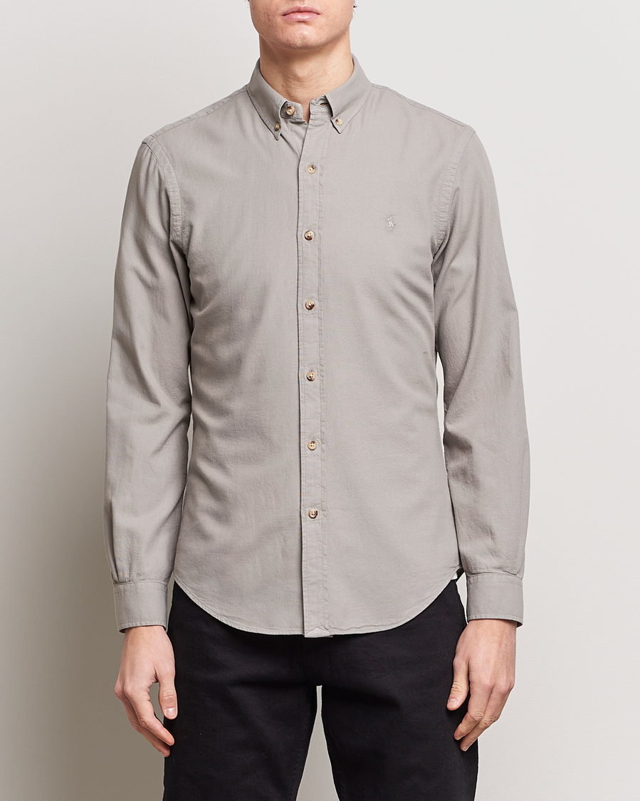 Herren | Polo Ralph Lauren | Polo Ralph Lauren | Slim Fit Cotton Textured Shirt Grey Fog