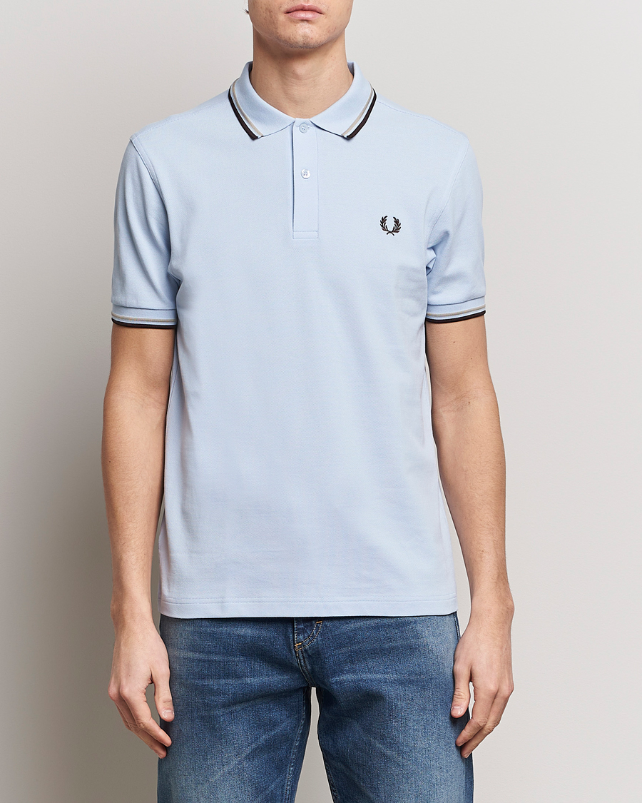 Herren | Best of British | Fred Perry | Twin Tipped Polo Shirt Light Smoke