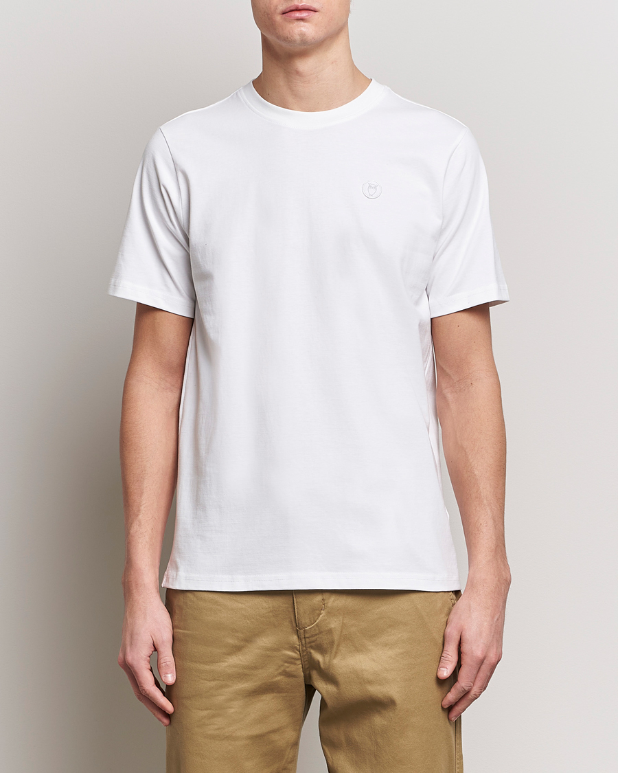 Herren | KnowledgeCotton Apparel | KnowledgeCotton Apparel | Loke Badge T-Shirt Bright White