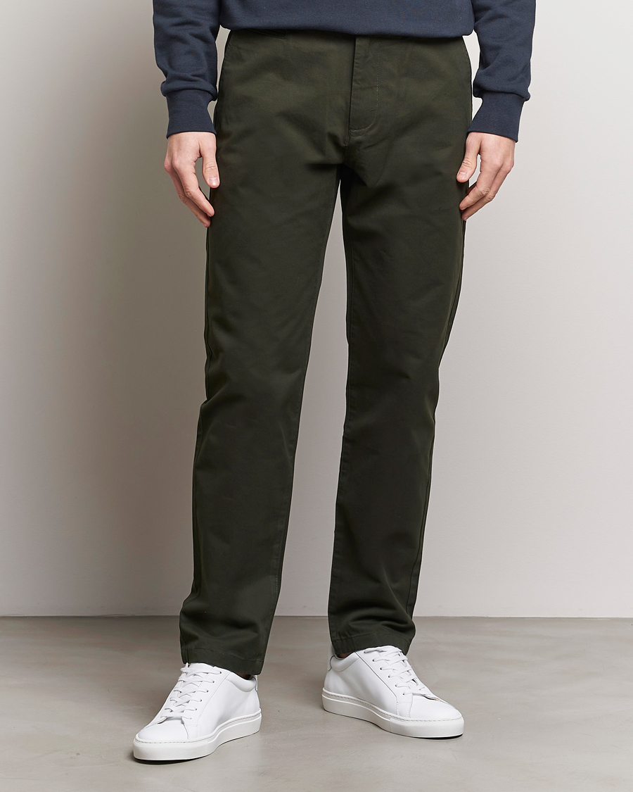 Herren | KnowledgeCotton Apparel | KnowledgeCotton Apparel | Chuck Regular Cotton Twill Chino Forest Night