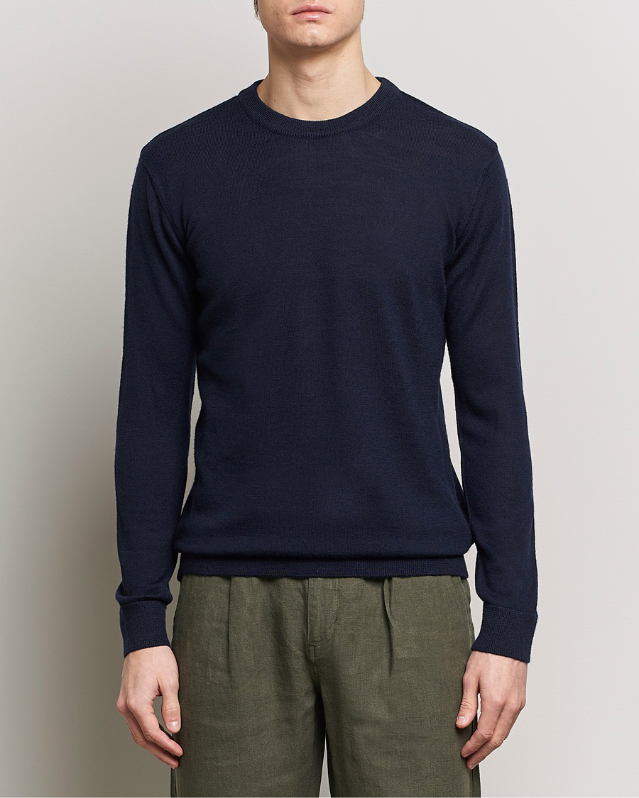 Herren | KnowledgeCotton Apparel | KnowledgeCotton Apparel | Regular Merino Knit Crew Neck Total Eclipse