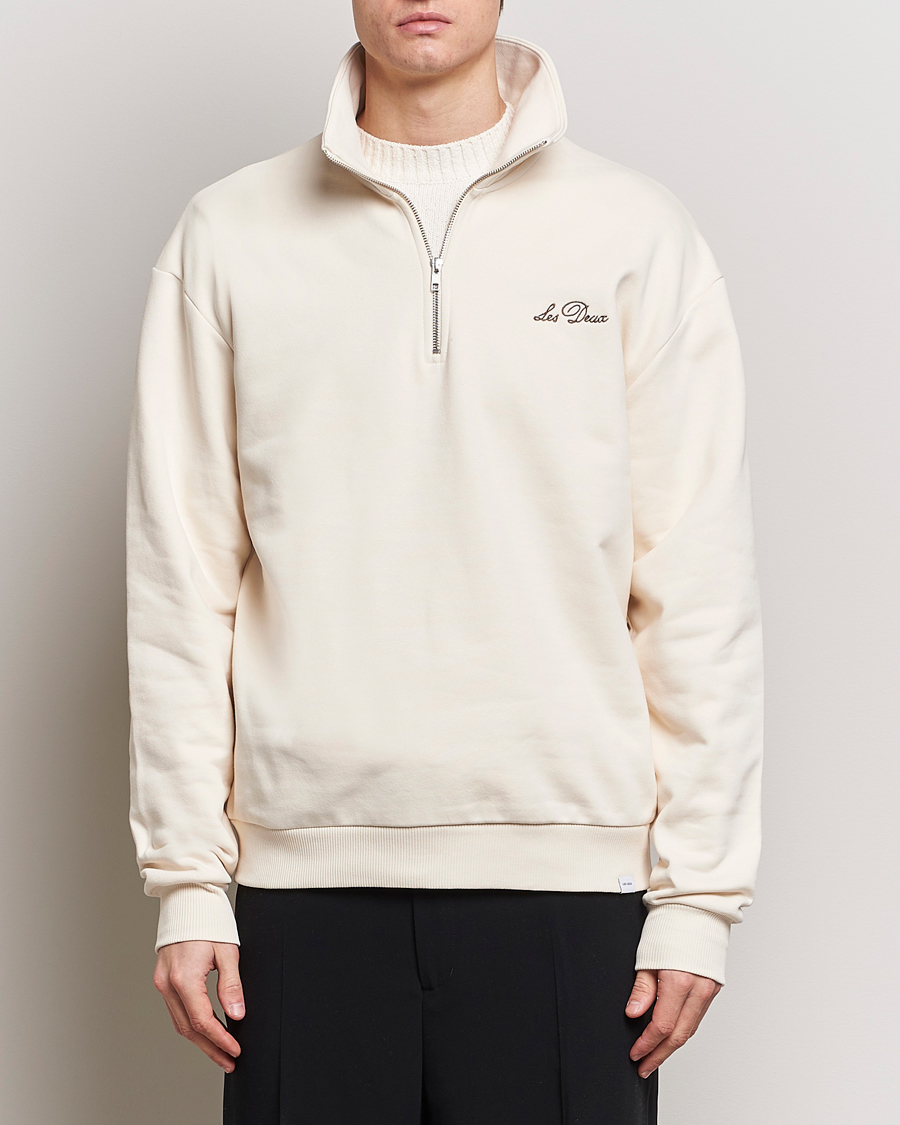 Herren | Kleidung | LES DEUX | Crew Half Zip Sweatshirt Light Ivory
