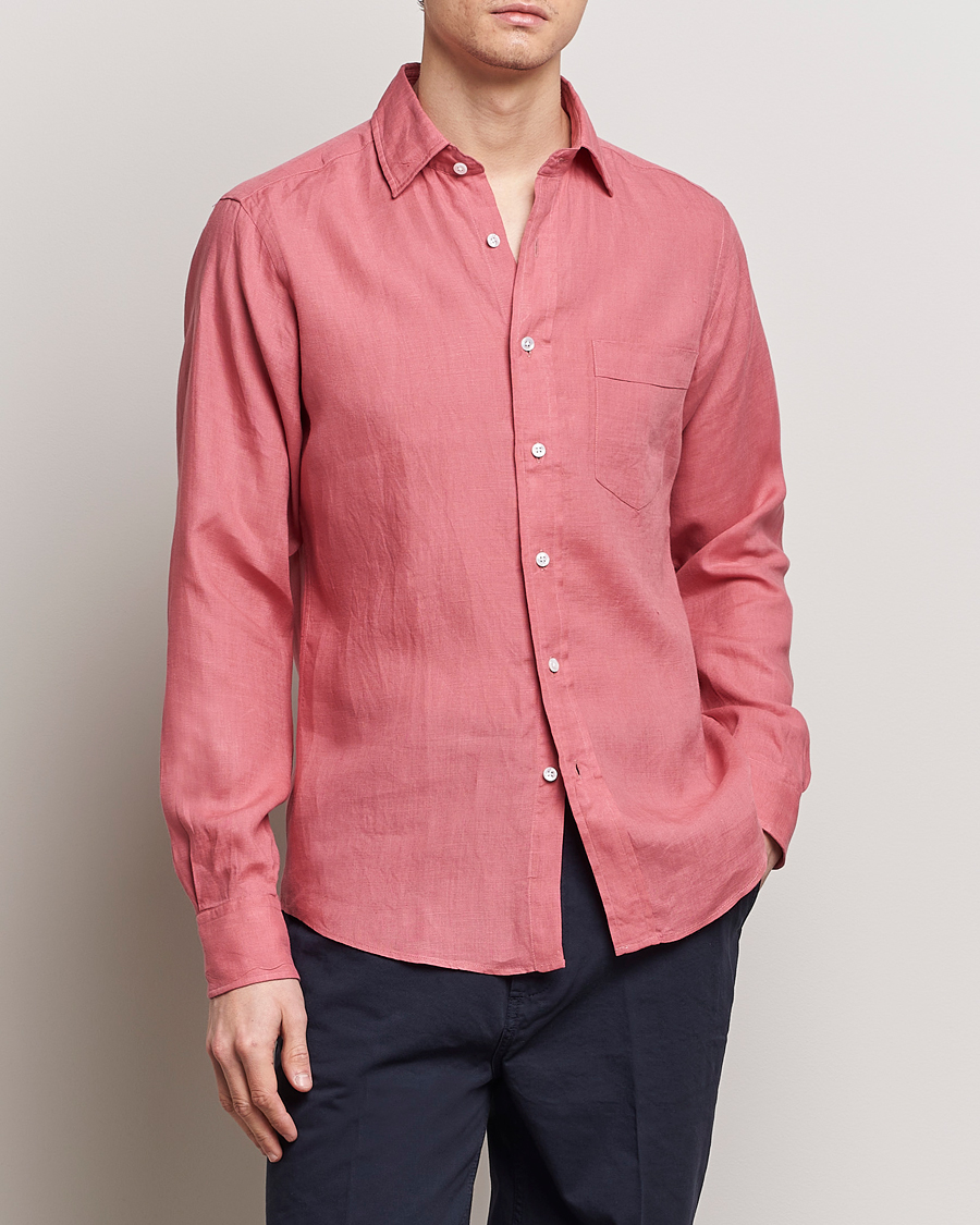 Herren | Leinenhemden | Drake\'s | Linen Summer Shirt Pink