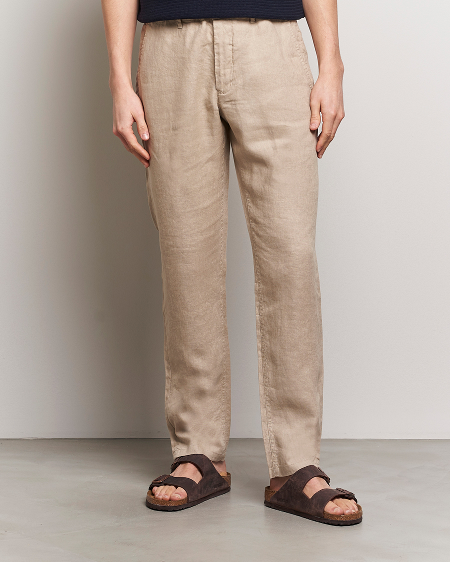 Herren | Preppy Authentic | GANT | Relaxed Linen Drawstring Pants Dry Sand