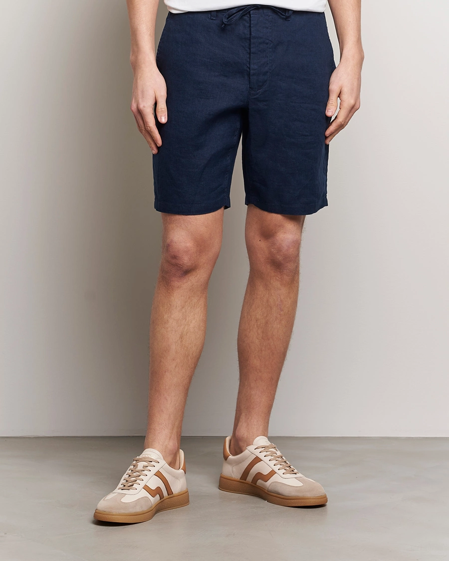 Herren | Kleidung | GANT | Relaxed Linen Drawstring Shorts Marine