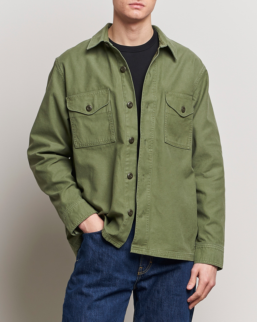 Herren | Jacken | Filson | Reverse Sateen Jac-Shirt Washed Fatigue Green