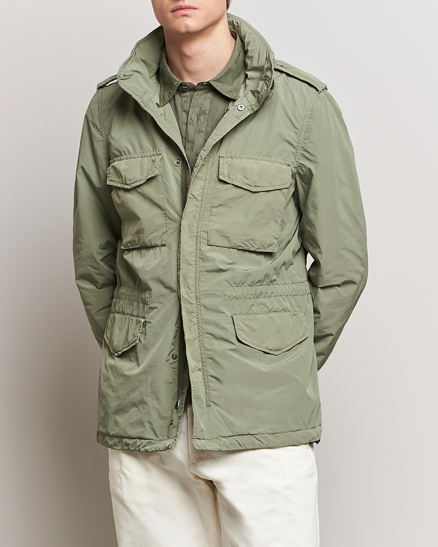 Herren | Italian Department | Aspesi | Giubotto Garment Dyed Field Jacket Sage