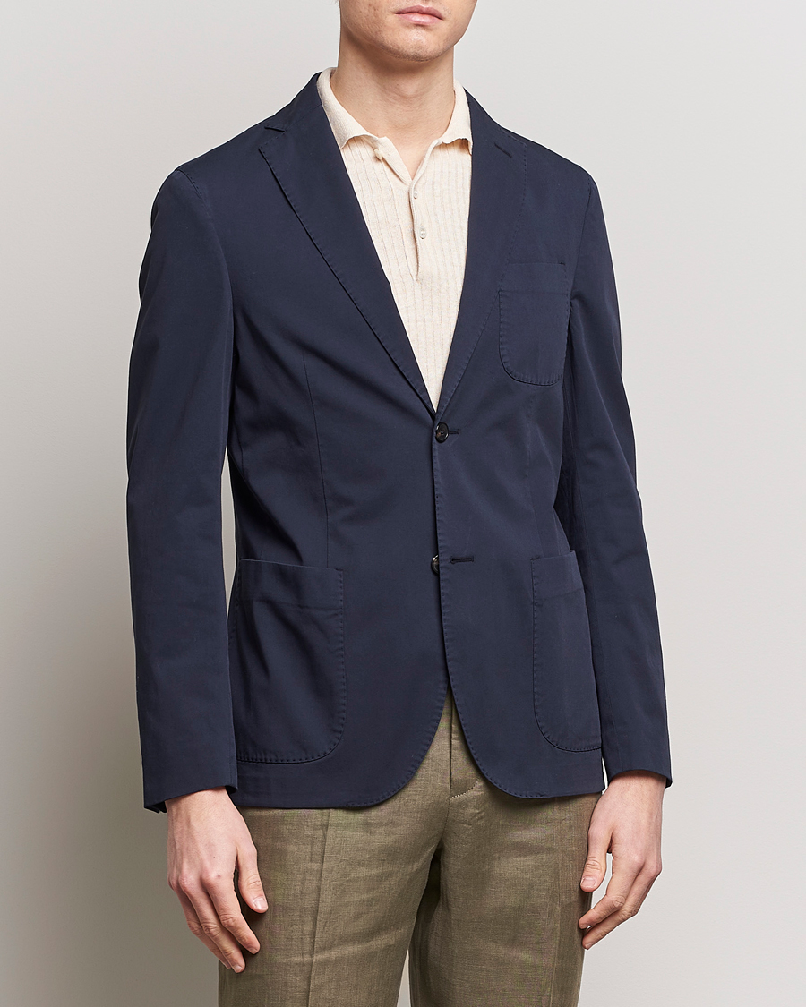 Herren | Incotex | Incotex | Unconstructed Comfort Cotton Blazer Navy