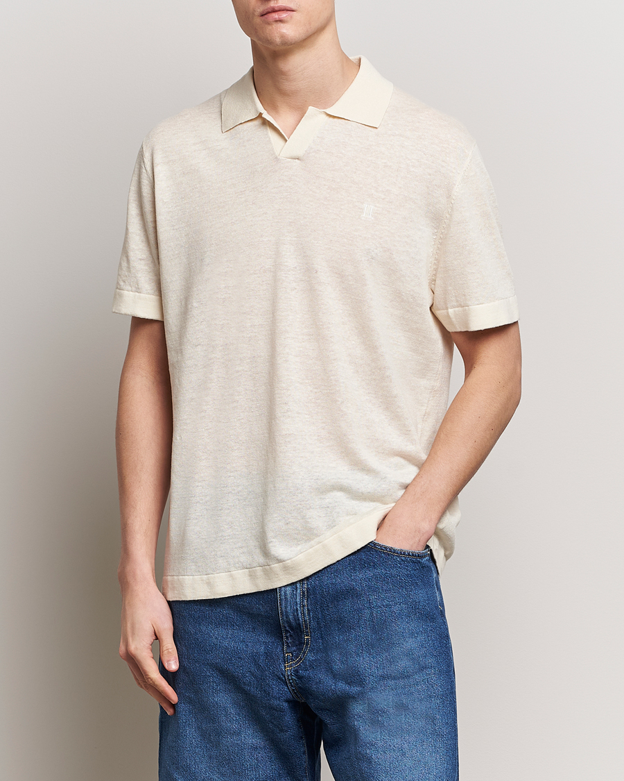 Herren | LES DEUX | LES DEUX | Emmanuel Linen/Cotton Polo Knit Ivory