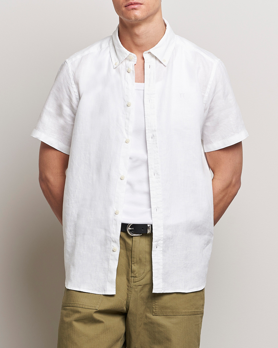 Herren | Neu im Onlineshop | LES DEUX | Kris Short Sleeve Linen Shirt White