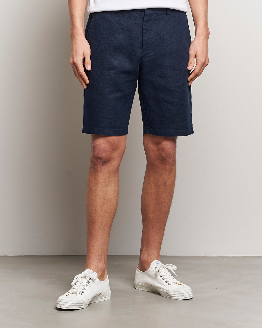 Herren | Kleidung | NN07 | Crown Linen Shorts Navy Blue