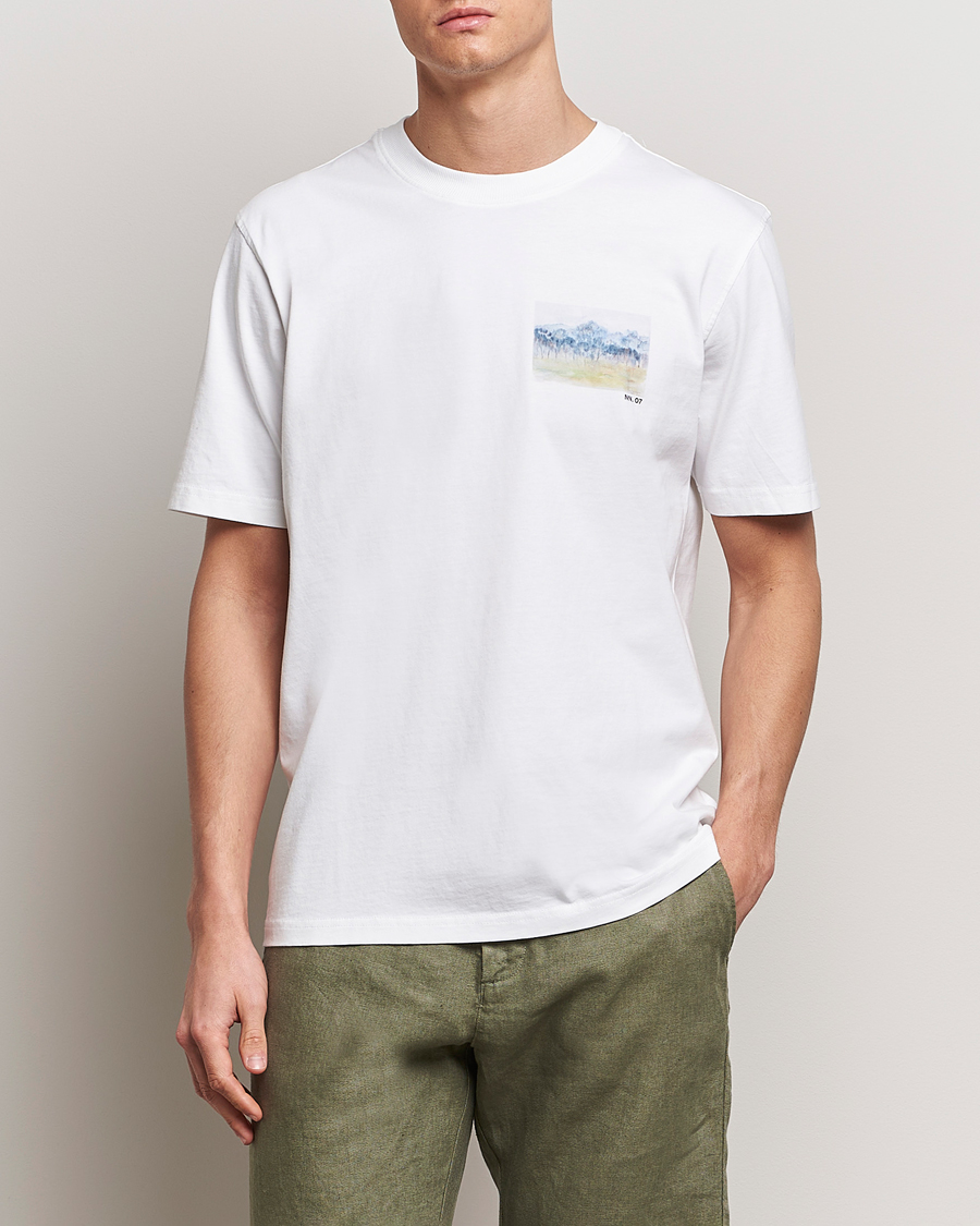 Herren | Neu im Onlineshop | NN07 | Adam Printed Crew Neck T-Shirt White