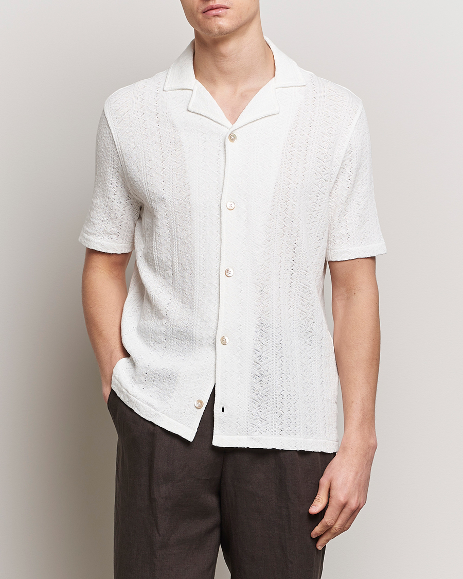 Herren | Hemden | Oscar Jacobson | Mattis Reg Knitted Shirt White