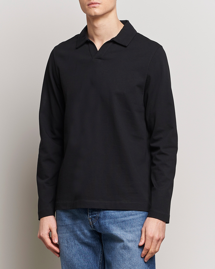 Herren | A Day's March | A Day\'s March | Branford Long Sleeve Polo Black